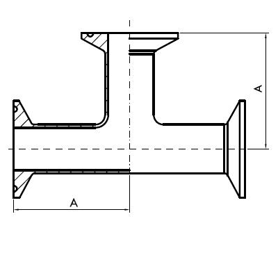 DT4.1.2-4 (DT18), Equal Tee Clamp Ended